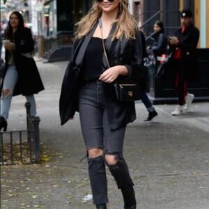 One Teaspoon Freebirds High Waist Black Oak Distressed Jeans Size 25 NWT